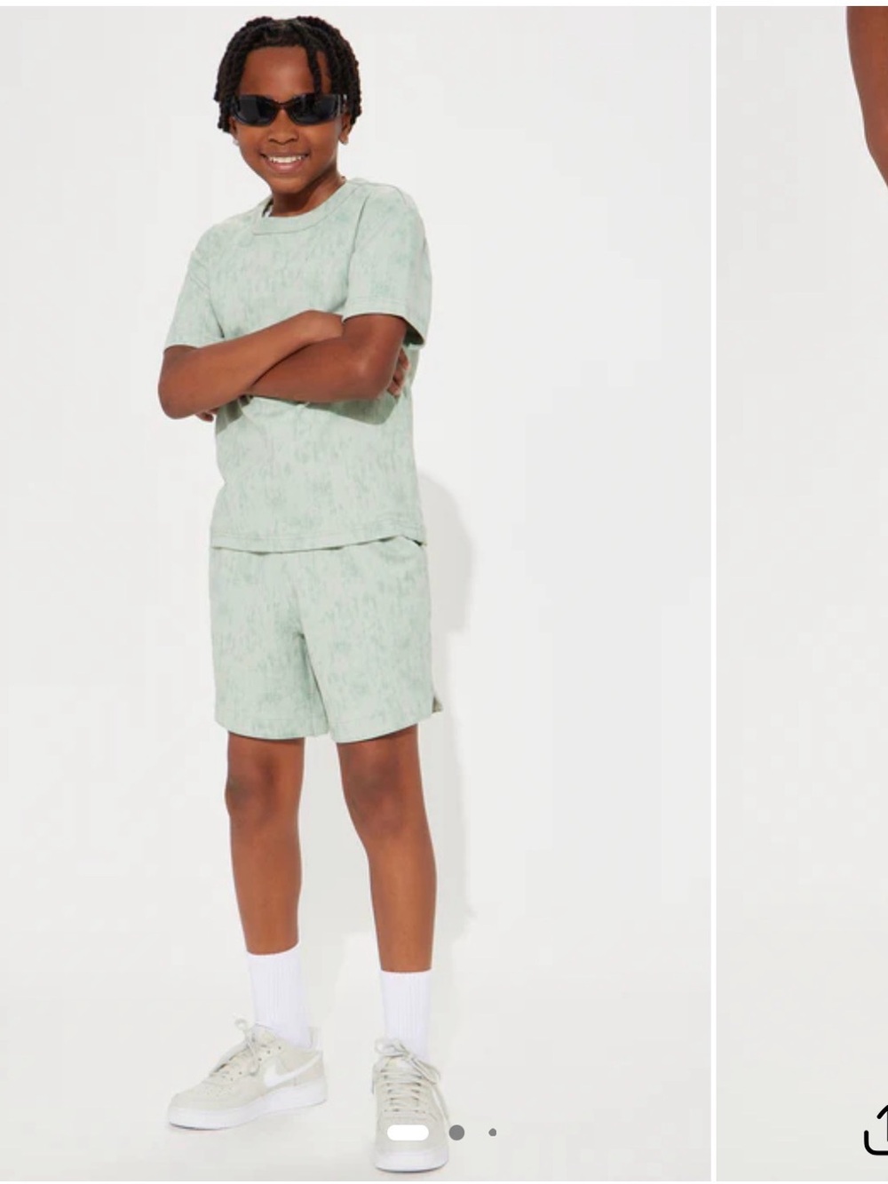 Fashion Nova Kids Mint Green Tee & Shorts Set